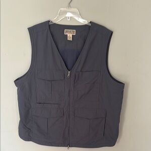 Duluth Trading Blue Gray Fishing Utility Festival Vest size XL